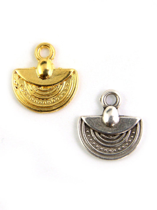 Pendentif bohème demi-cercle zamak 12 mm - Solyluna Macramé