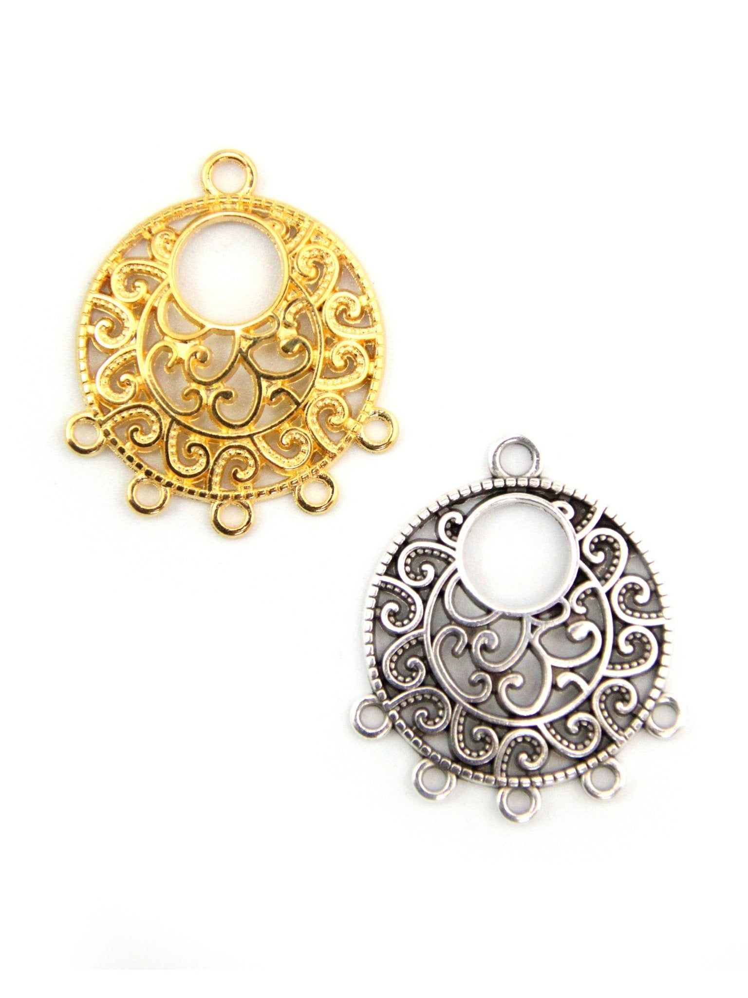 Pendentif chandelier arabesque 30 mm - Solyluna Macramé