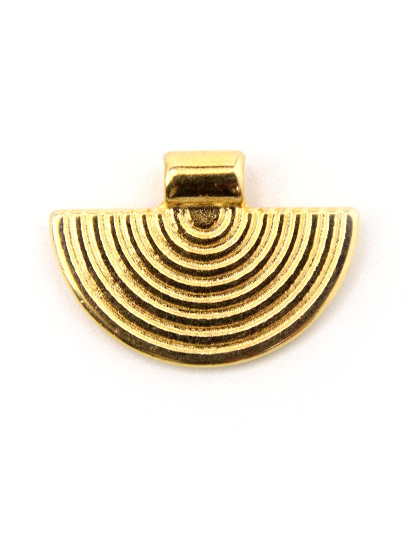 Pendentif demi - cercle en métal/zamak 26x18mm - Solyluna Macramé