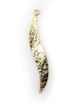 Pendentif Feuille Martelée Ondulée - Solyluna Macramé