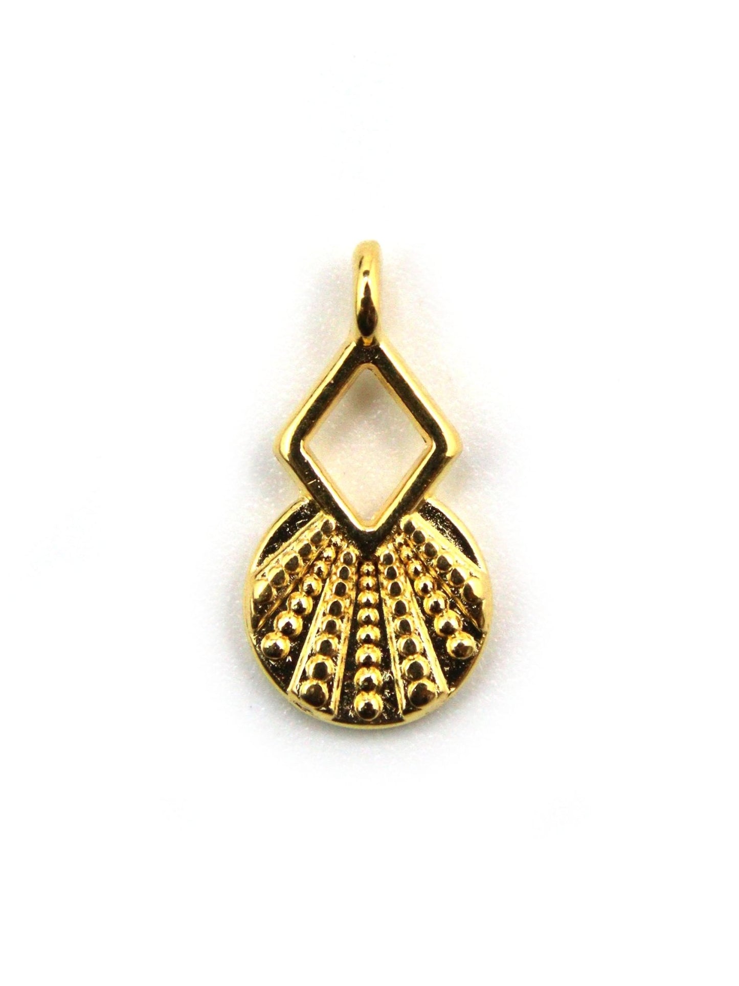 Pendentif géométrique cercle & losange 10x15 mm - Solyluna Macramé