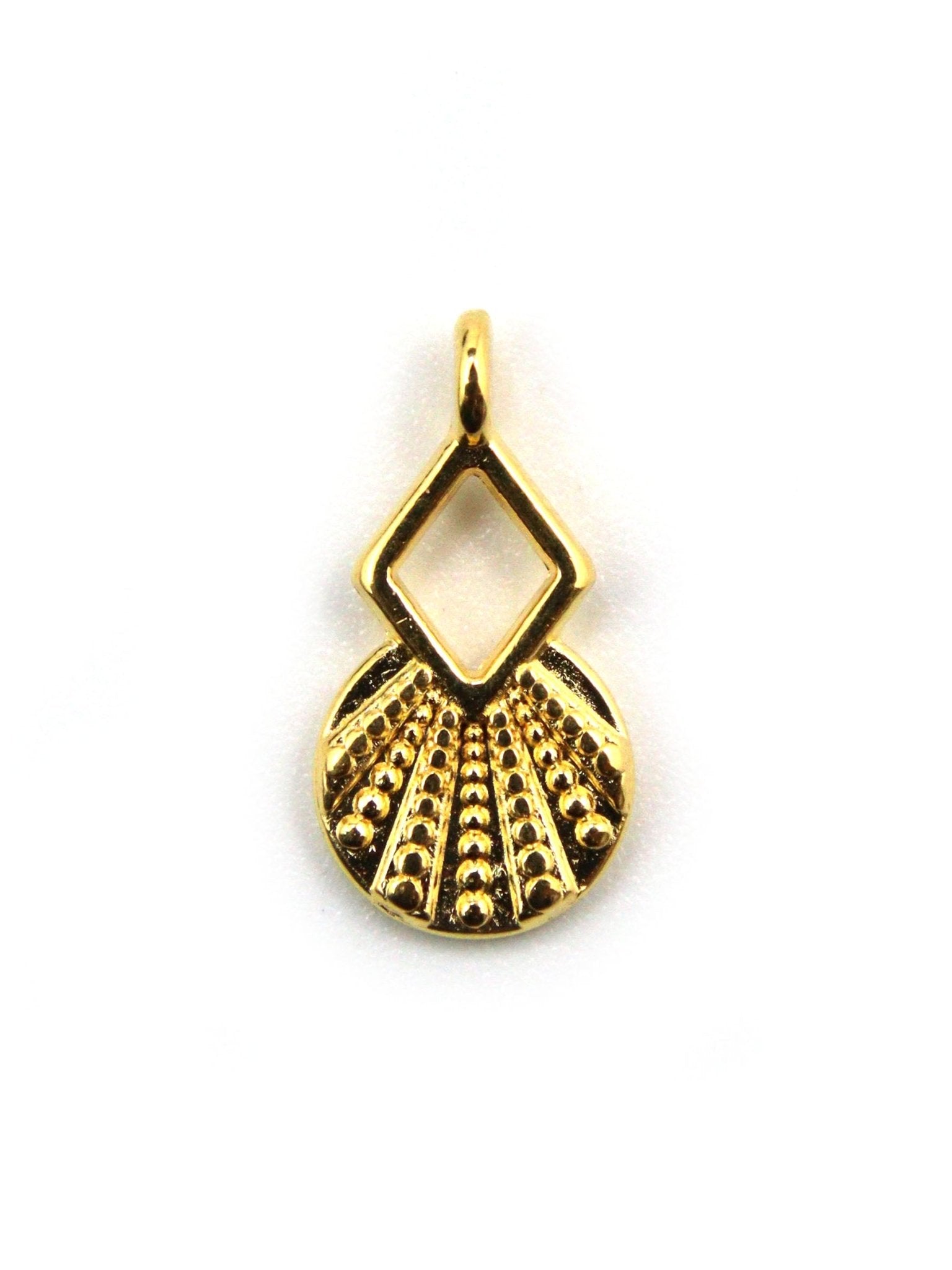 Pendentif géométrique cercle & losange 10x15 mm - Solyluna Macramé