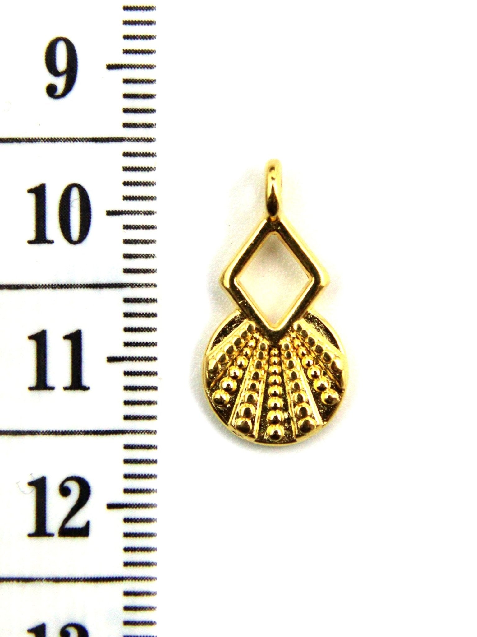 Pendentif géométrique cercle & losange 10x15 mm - Solyluna Macramé