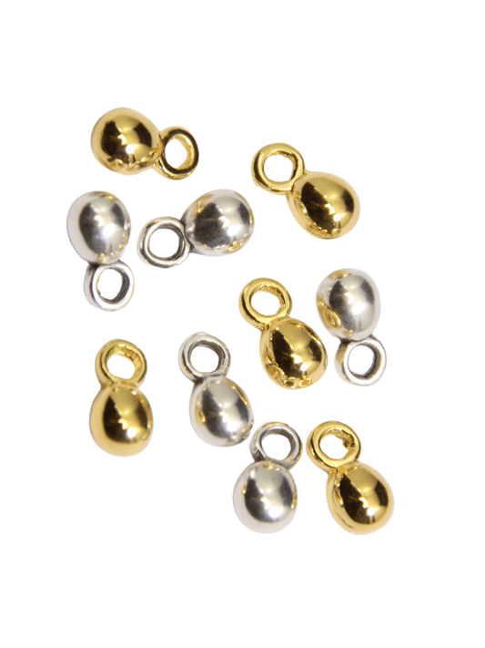 Pendentif goutte en zamak 4 mm – Lot de 5 pendentifs pour bijoux en micro - macramé - Solyluna Macramé