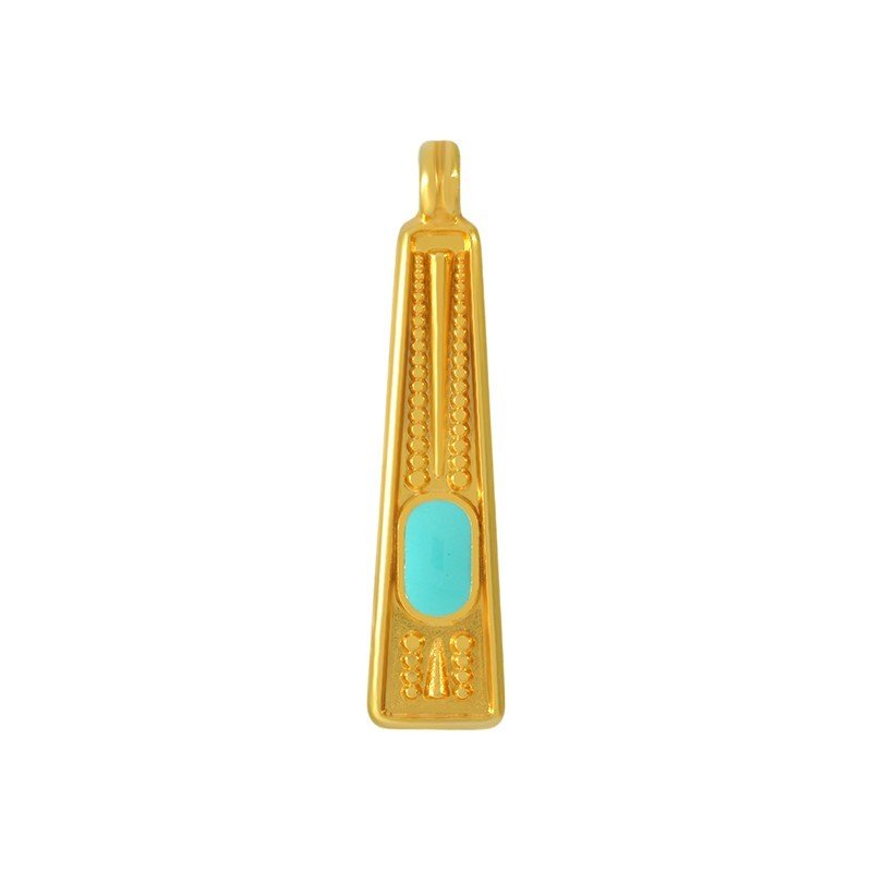 Pendentif Grec en zamak émaillé – 7,3 x 26,8 mm – Ø 2,3 mm - Solyluna Macramé