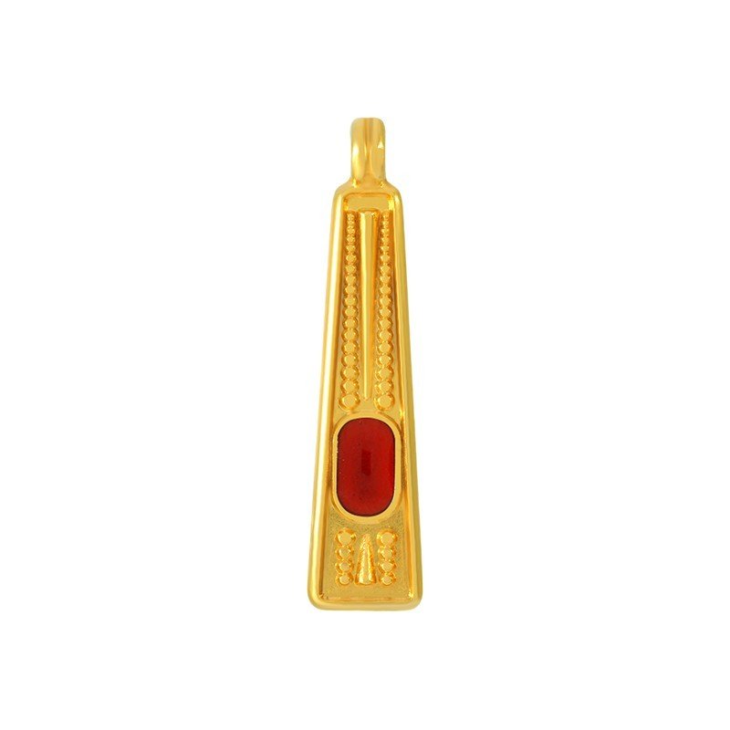 Pendentif Grec en zamak émaillé – 7,3 x 26,8 mm – Ø 2,3 mm - Solyluna Macramé