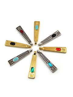 Pendentif Grec en zamak émaillé GRAND – 7,3 x 26,8 mm – Ø 2,3 mm