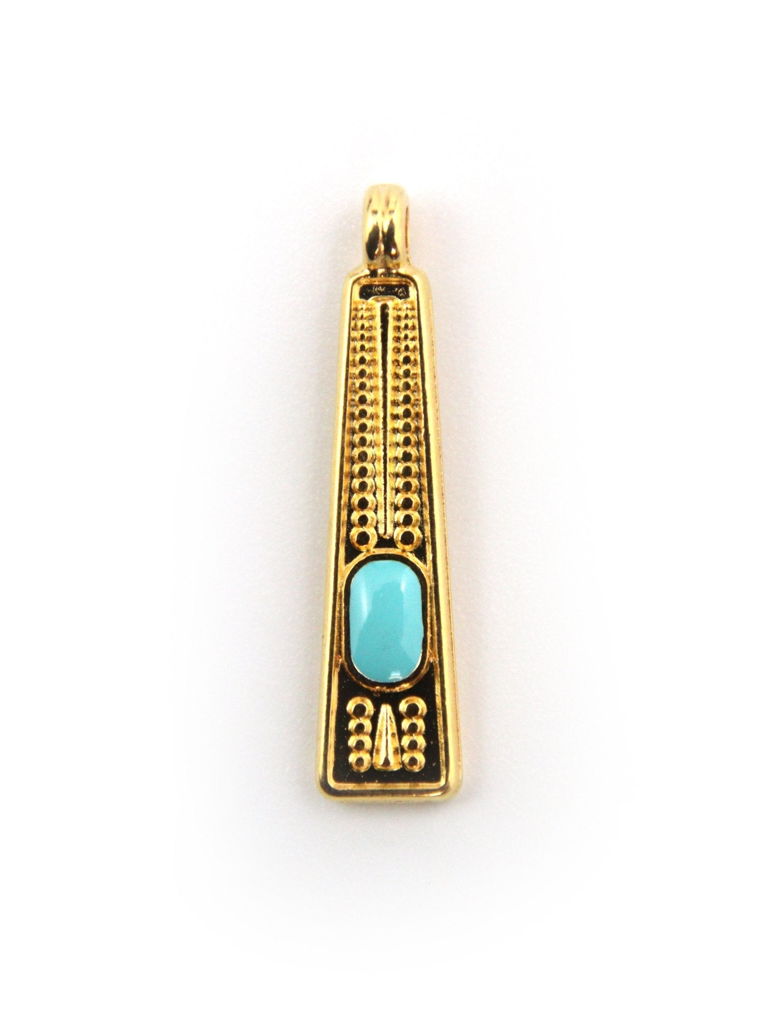 Pendentif Grec en zamak émaillé GRAND – 7,3 x 26,8 mm – Ø 2,3 mm - Solyluna Macramé