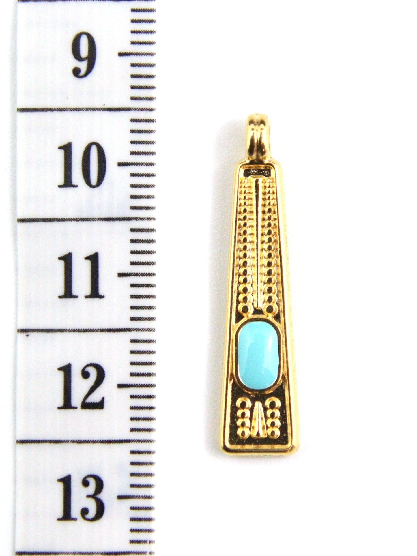 Pendentif Grec en zamak émaillé GRAND – 7,3 x 26,8 mm – Ø 2,3 mm - Solyluna Macramé