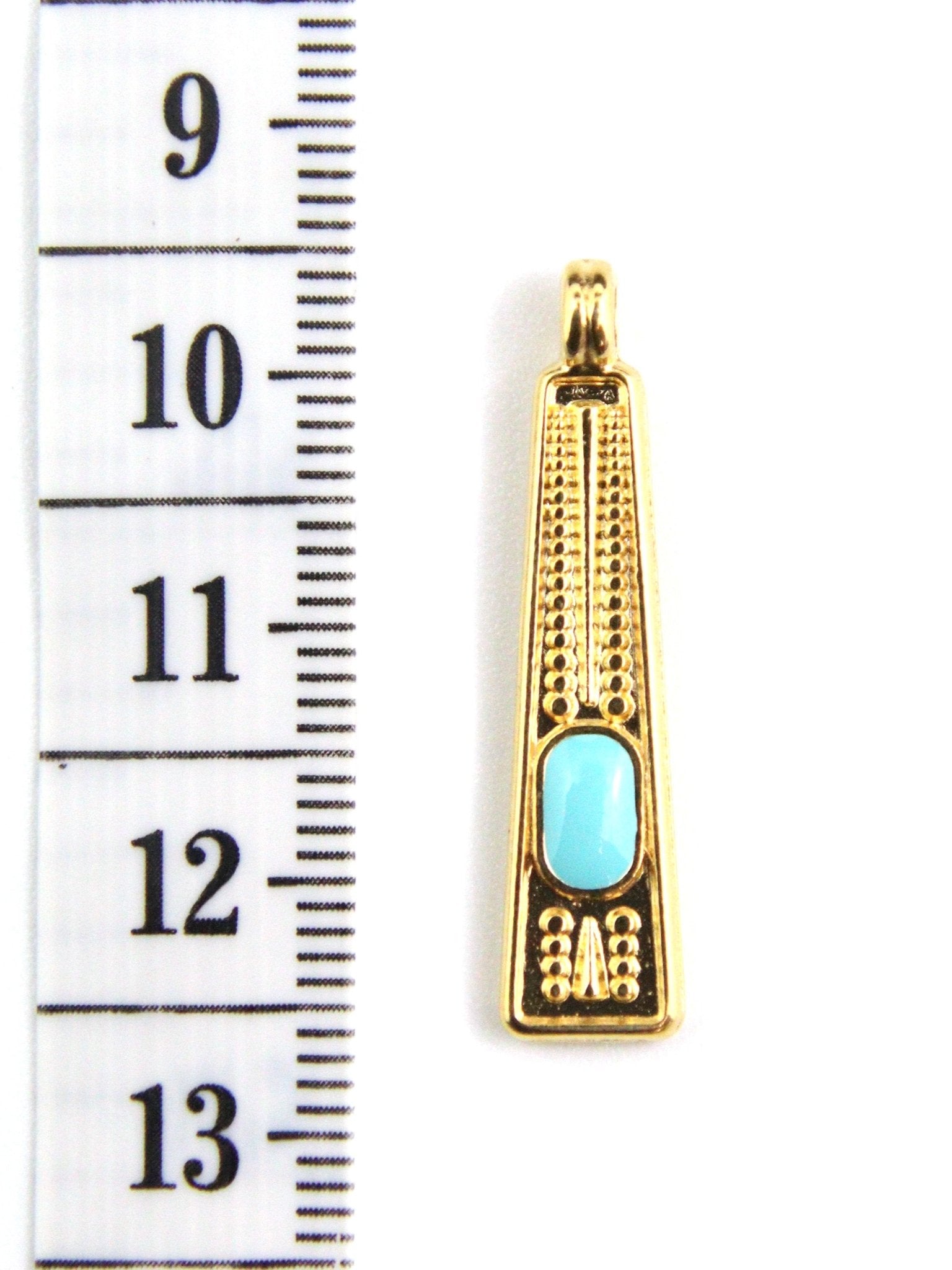 Pendentif Grec en zamak émaillé GRAND – 7,3 x 26,8 mm – Ø 2,3 mm - Solyluna Macramé