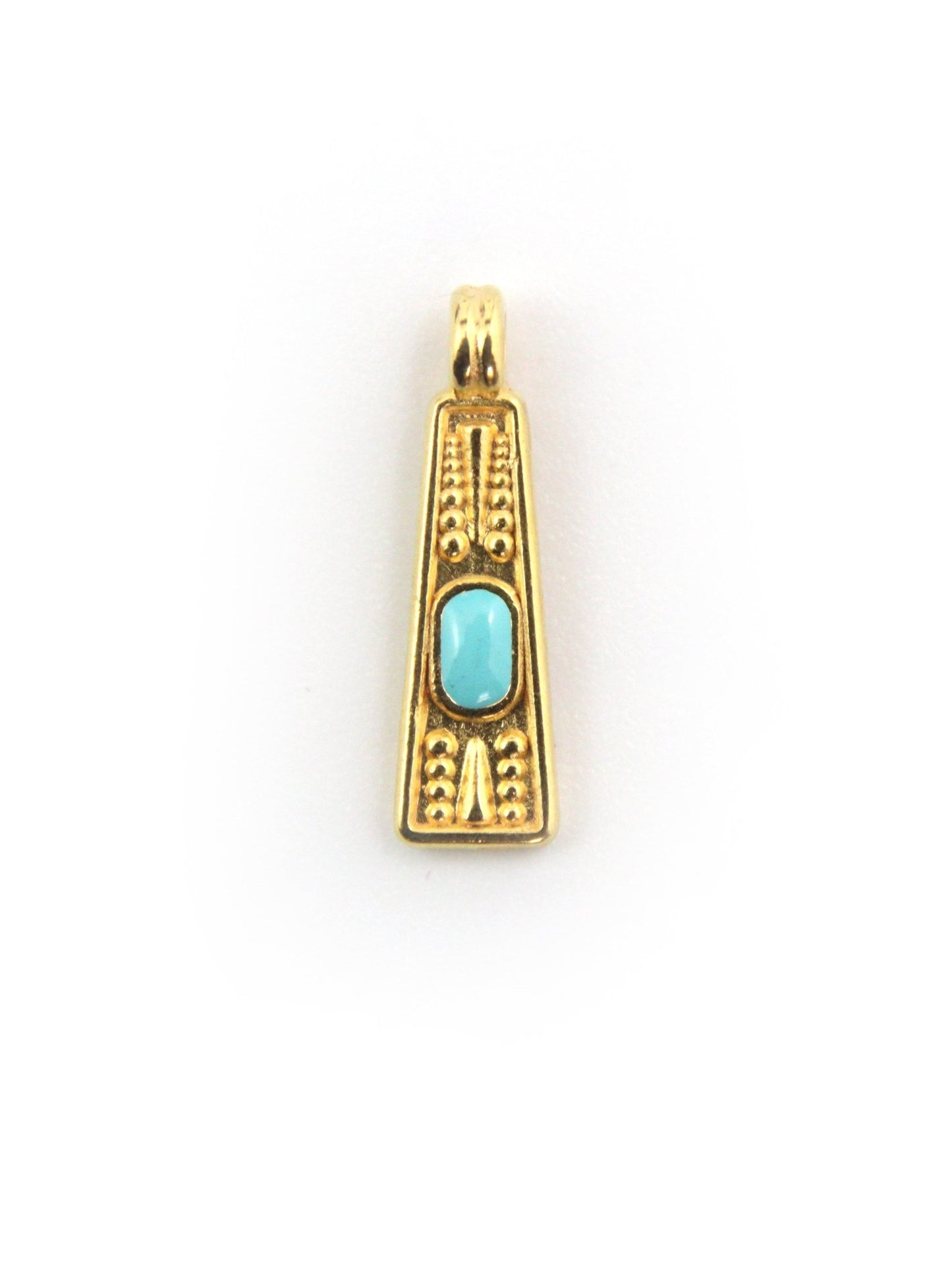 Pendentif Grec en zamak émaillé PETIT – 6,45 x 17,6 mm – Ø 2,3 mm - Solyluna Macramé