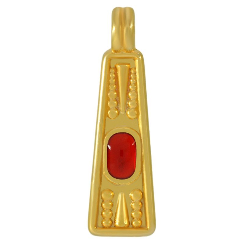 Pendentif Grec petit en zamak émaillé – 6,45 x 17,6 mm – Ø 2,3 mm - Solyluna Macramé