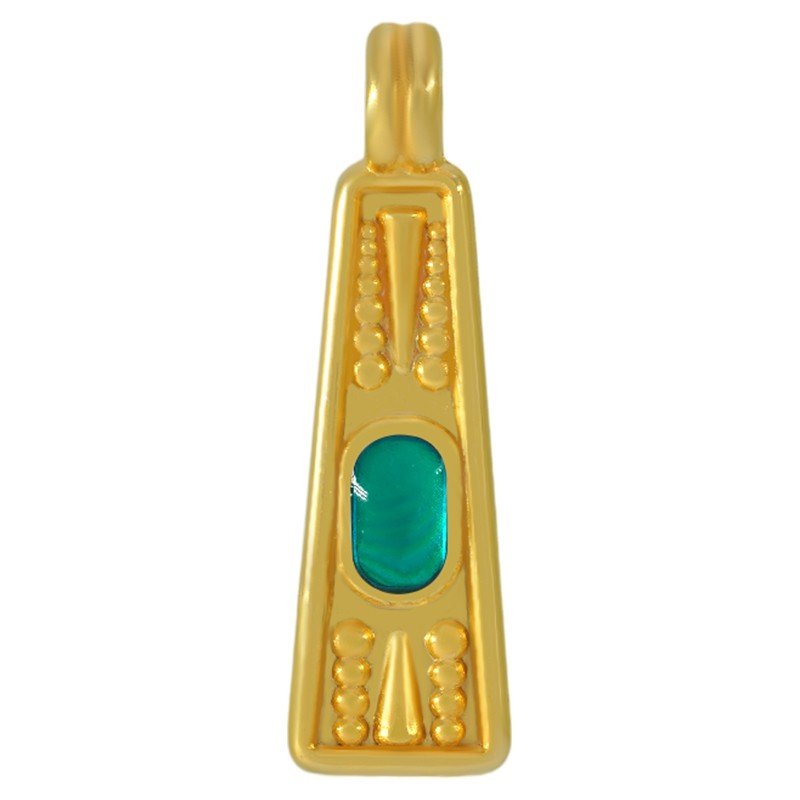 Pendentif Grec petit en zamak émaillé – 6,45 x 17,6 mm – Ø 2,3 mm - Solyluna Macramé