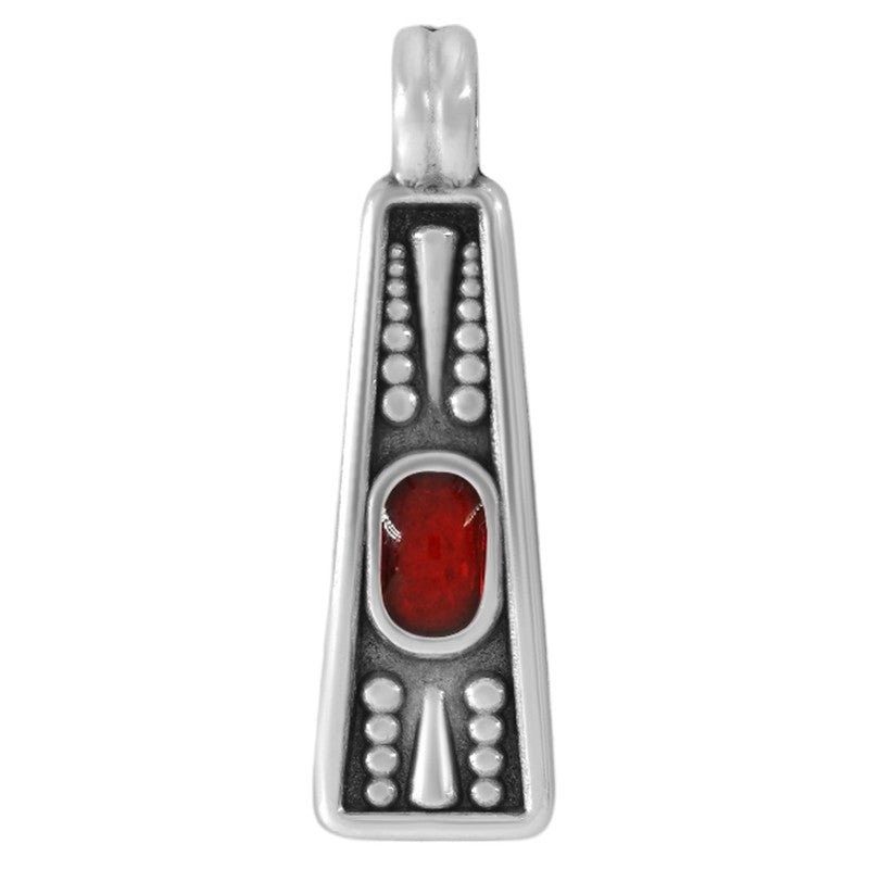 Pendentif Grec petit en zamak émaillé – 6,45 x 17,6 mm – Ø 2,3 mm - Solyluna Macramé