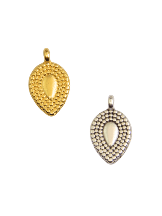 Pendentif larme en zamak 9x12mm - Solyluna Macramé