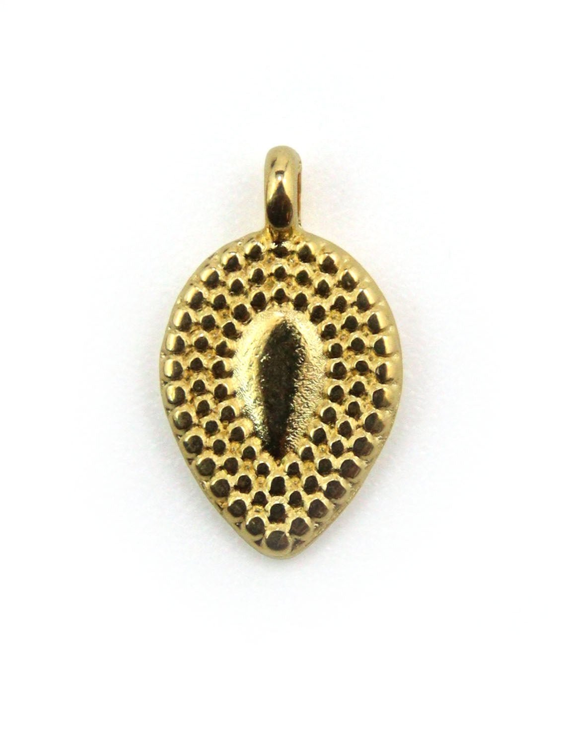 Pendentif larme en zamak 9x12mm - Solyluna Macramé