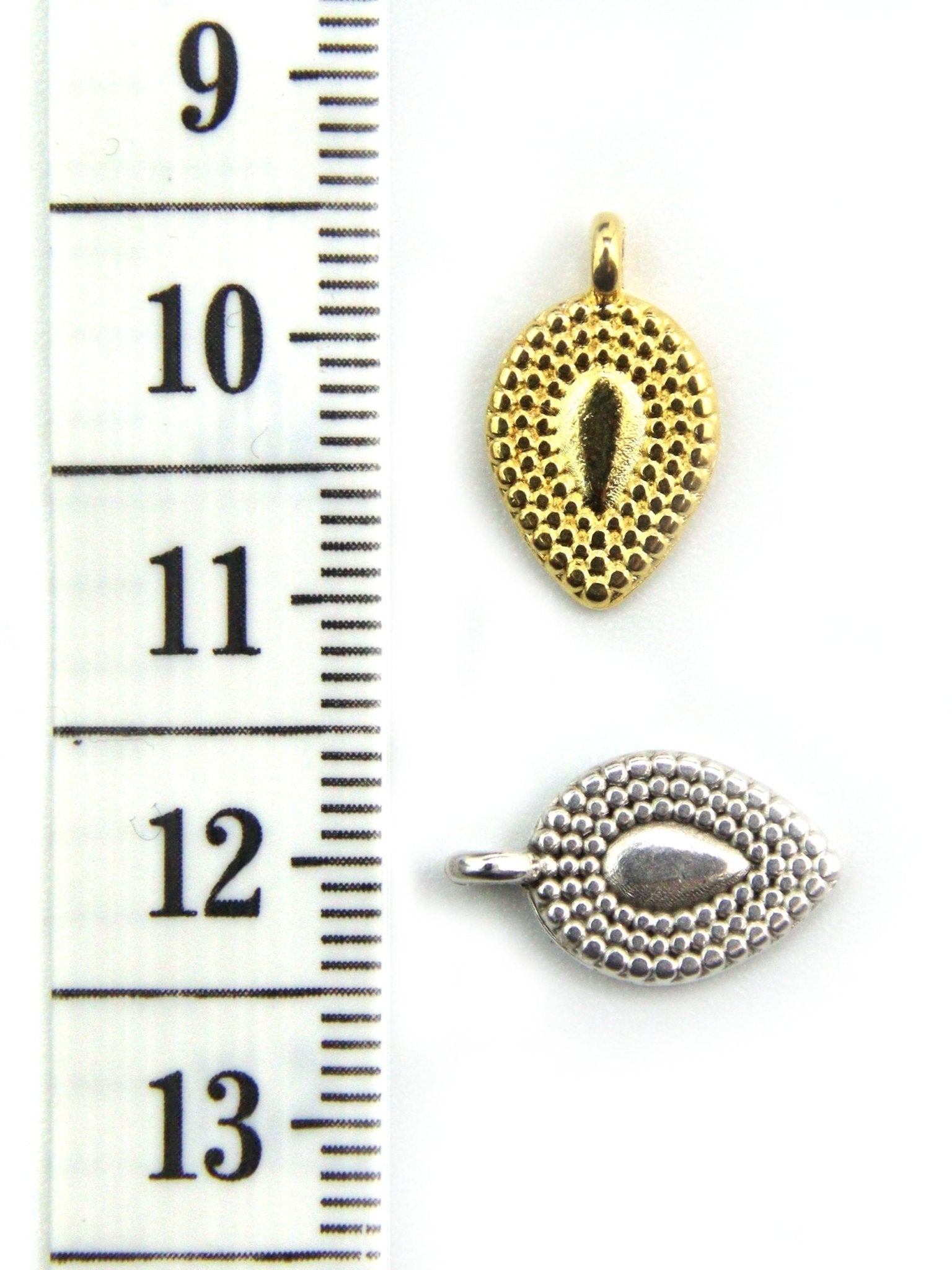 Pendentif larme en zamak 9x12mm - Solyluna Macramé