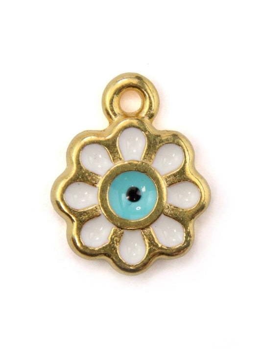 Pendentif marguerite zamak 11 mm - Solyluna Macramé