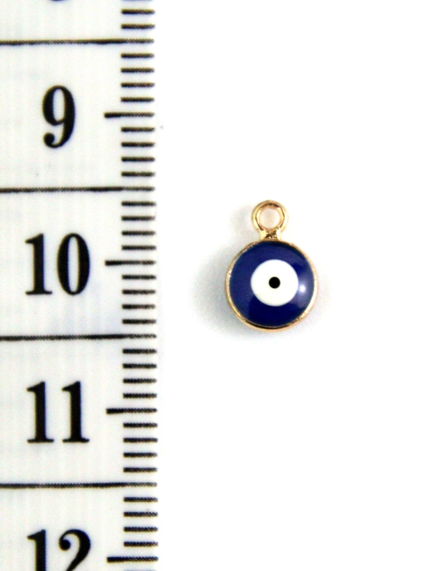 Pendentif œil en métal émaillé – Zamak – 6,5 mm (6 pièces) - Solyluna Macramé