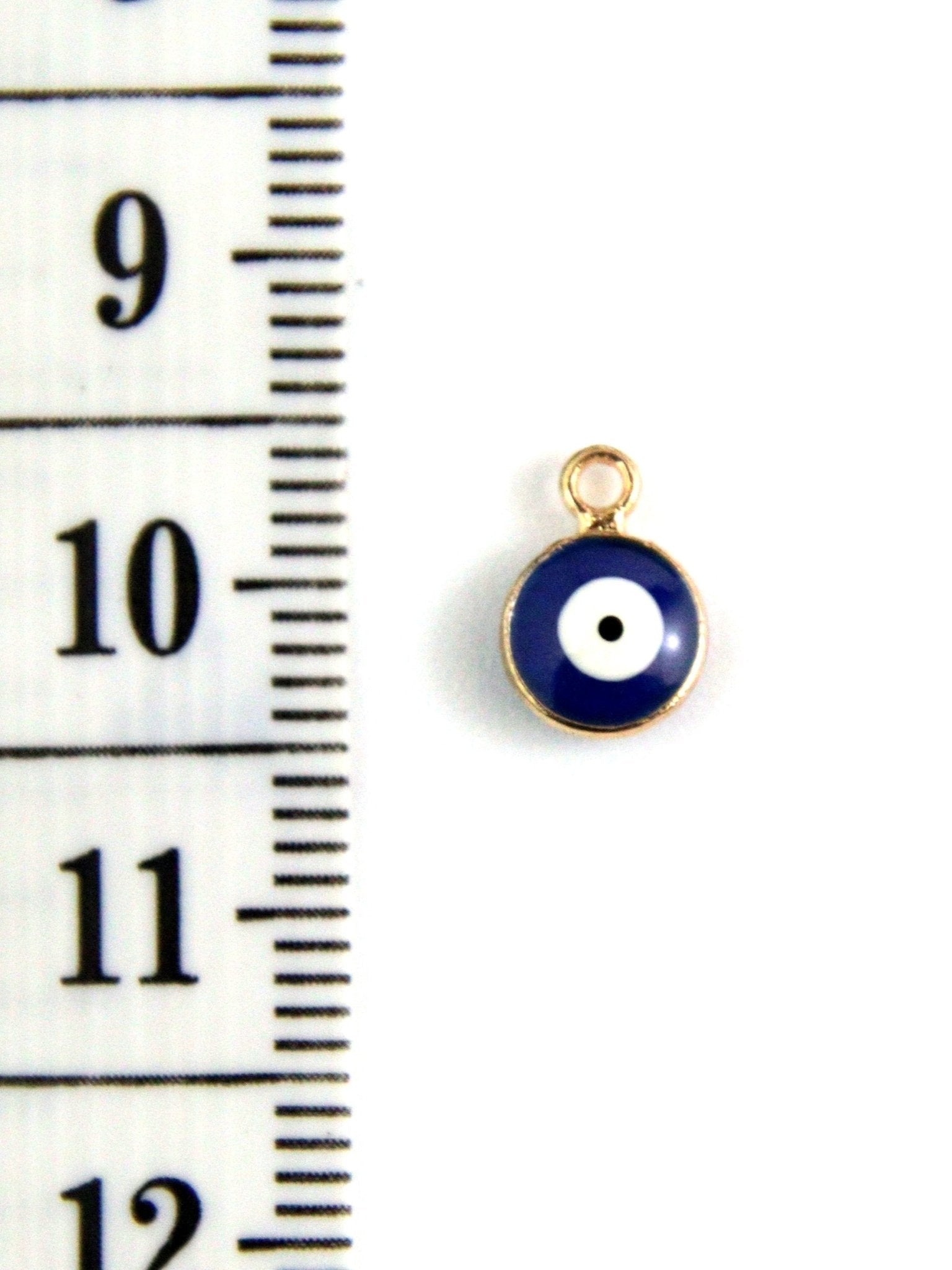 Pendentif œil en métal émaillé – Zamak – 6,5 mm (6 pièces) - Solyluna Macramé