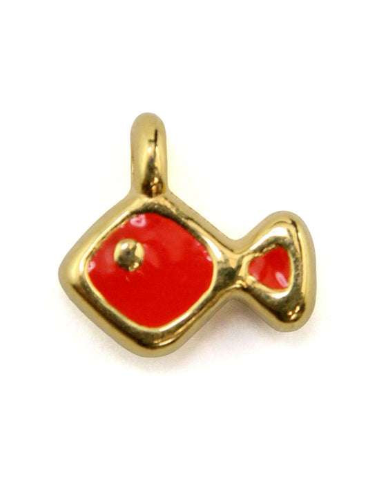 Pendentif petit poisson en zamak émaillé - Solyluna Macramé