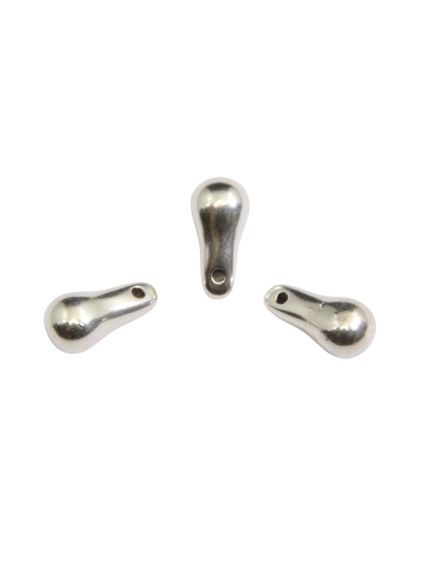 Pendentif poire en zamak 5x10 mm Ø1 mm – Lot de 3 pendentifs pour bijoux en micro - macramé - Solyluna Macramé