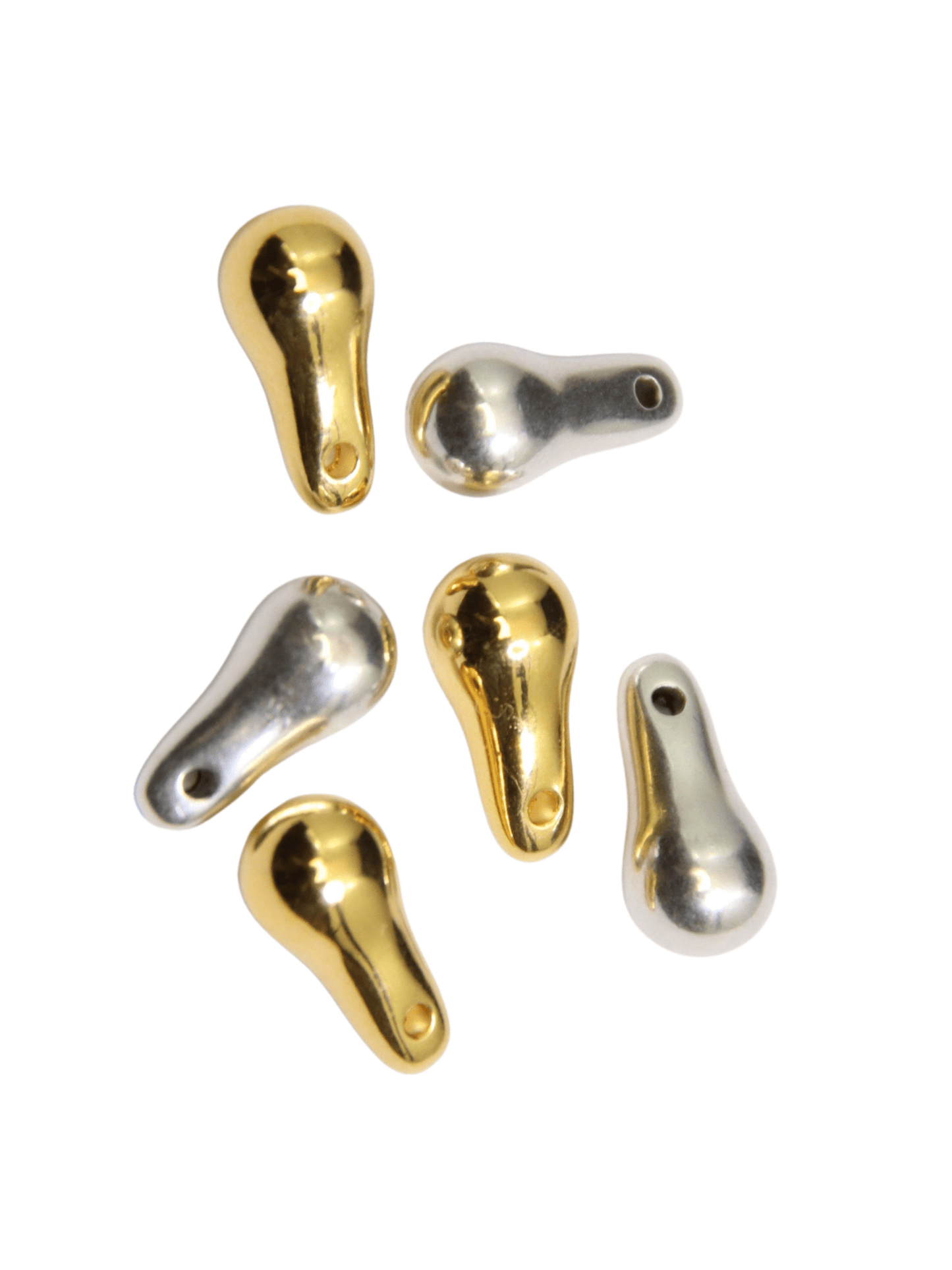 Pendentif poire en zamak 5x10 mm Ø1 mm – Lot de 3 pendentifs pour bijoux en micro - macramé - Solyluna Macramé