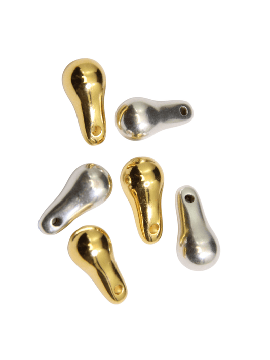 Pendentif poire en zamak 5x10 mm Ø1 mm – Lot de 3 pendentifs pour bijoux en micro - macramé - Solyluna Macramé