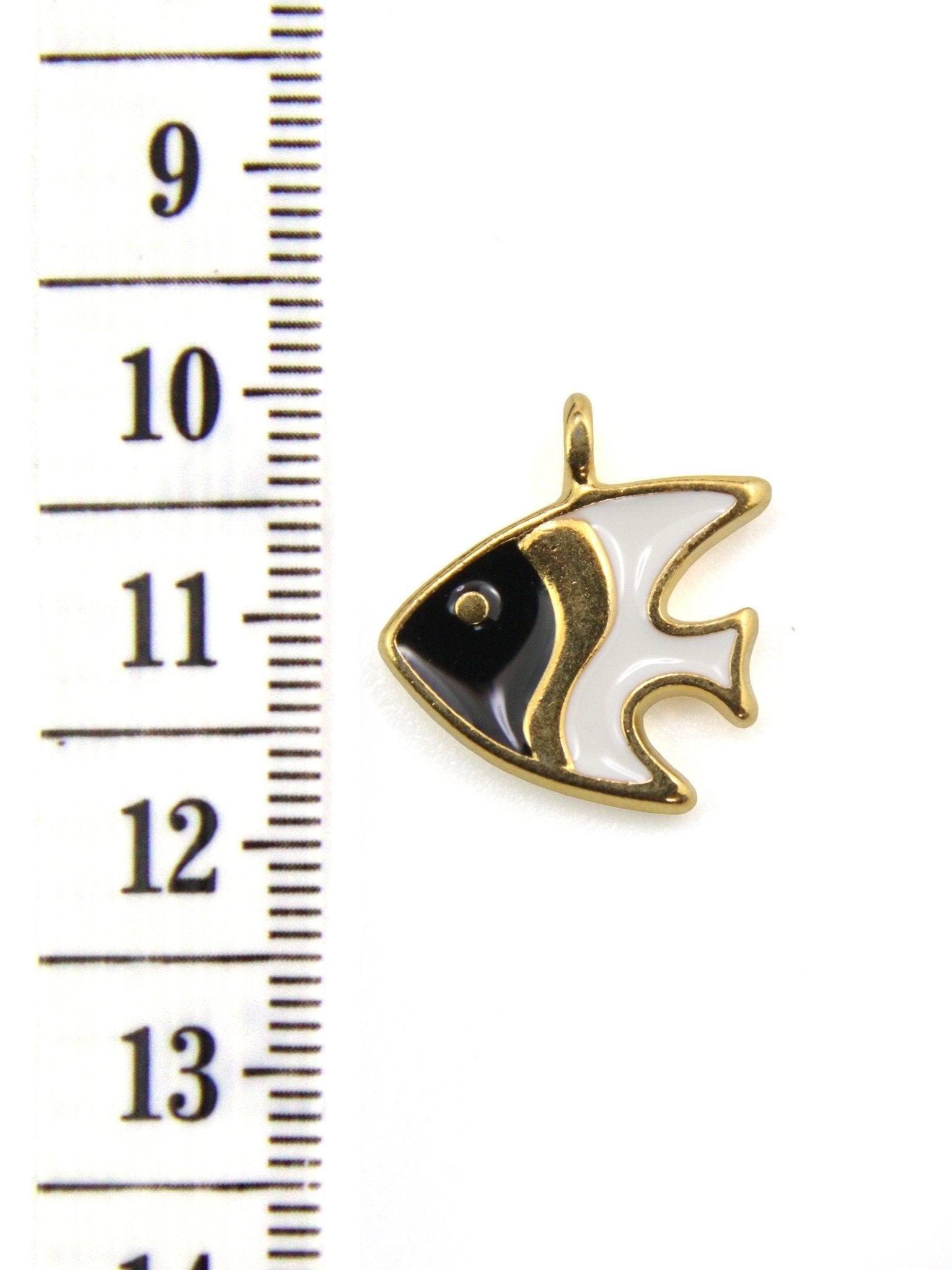 Pendentif poisson en zamak émaillé - Solyluna Macramé