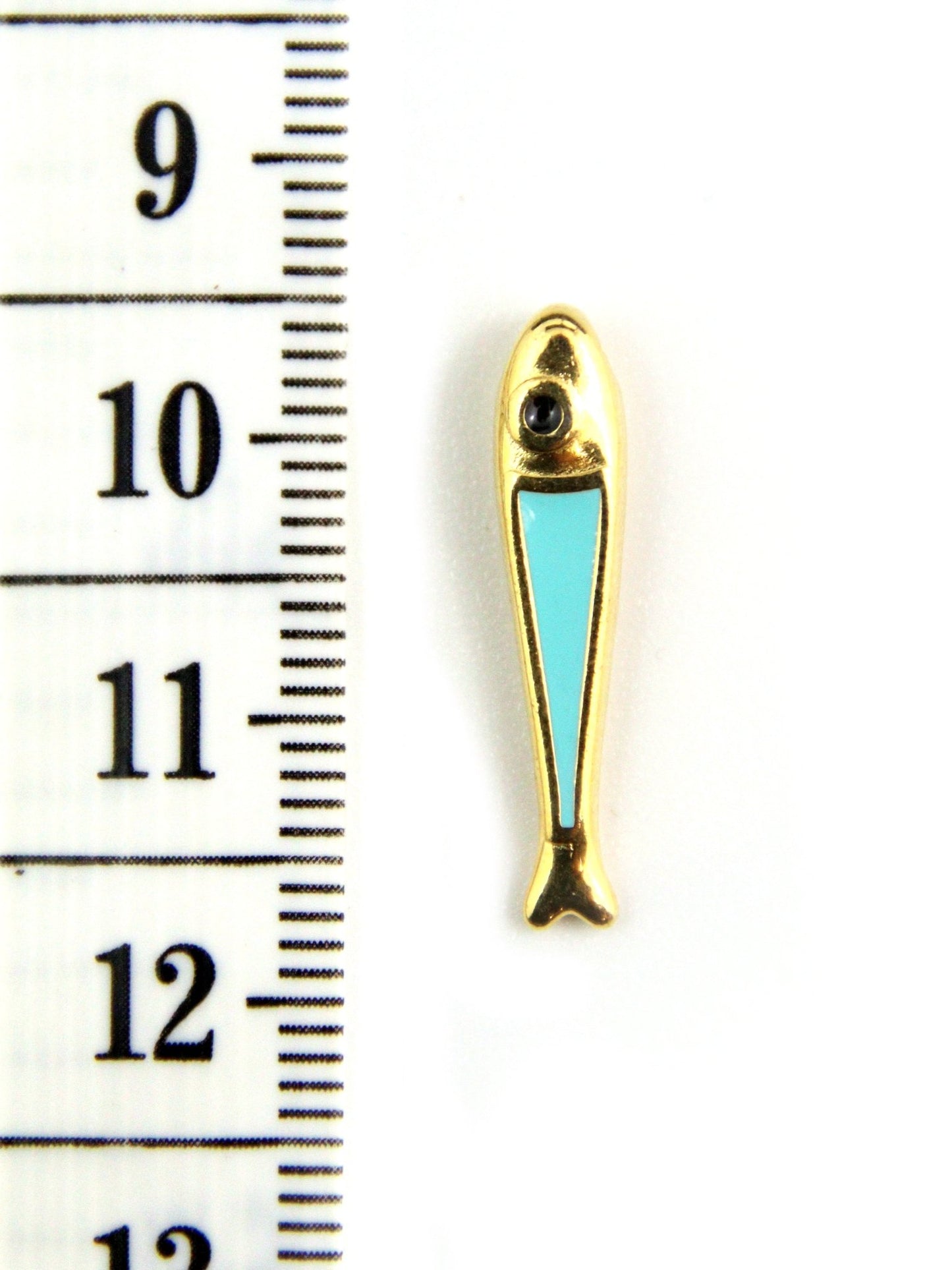 Pendentif poisson long en zamak émaillé - Solyluna Macramé