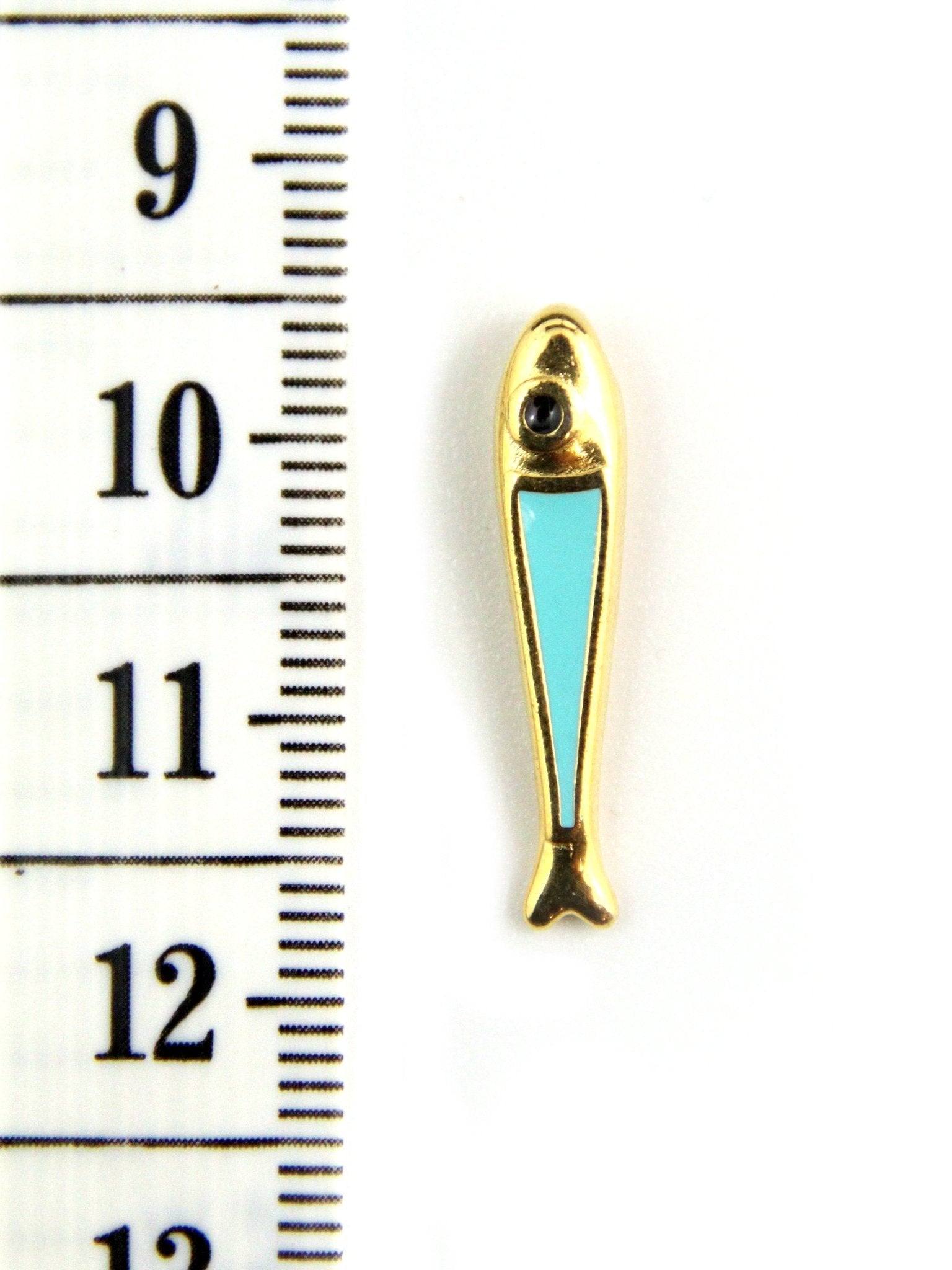 Pendentif poisson long en zamak émaillé - Solyluna Macramé