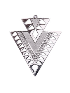 Pendentif Triangle en laiton argenté