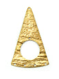 Pendentif Triangle Martelé Multi-Rangs Laiton Doré ou Argenté 44mm - Solyluna Macramé