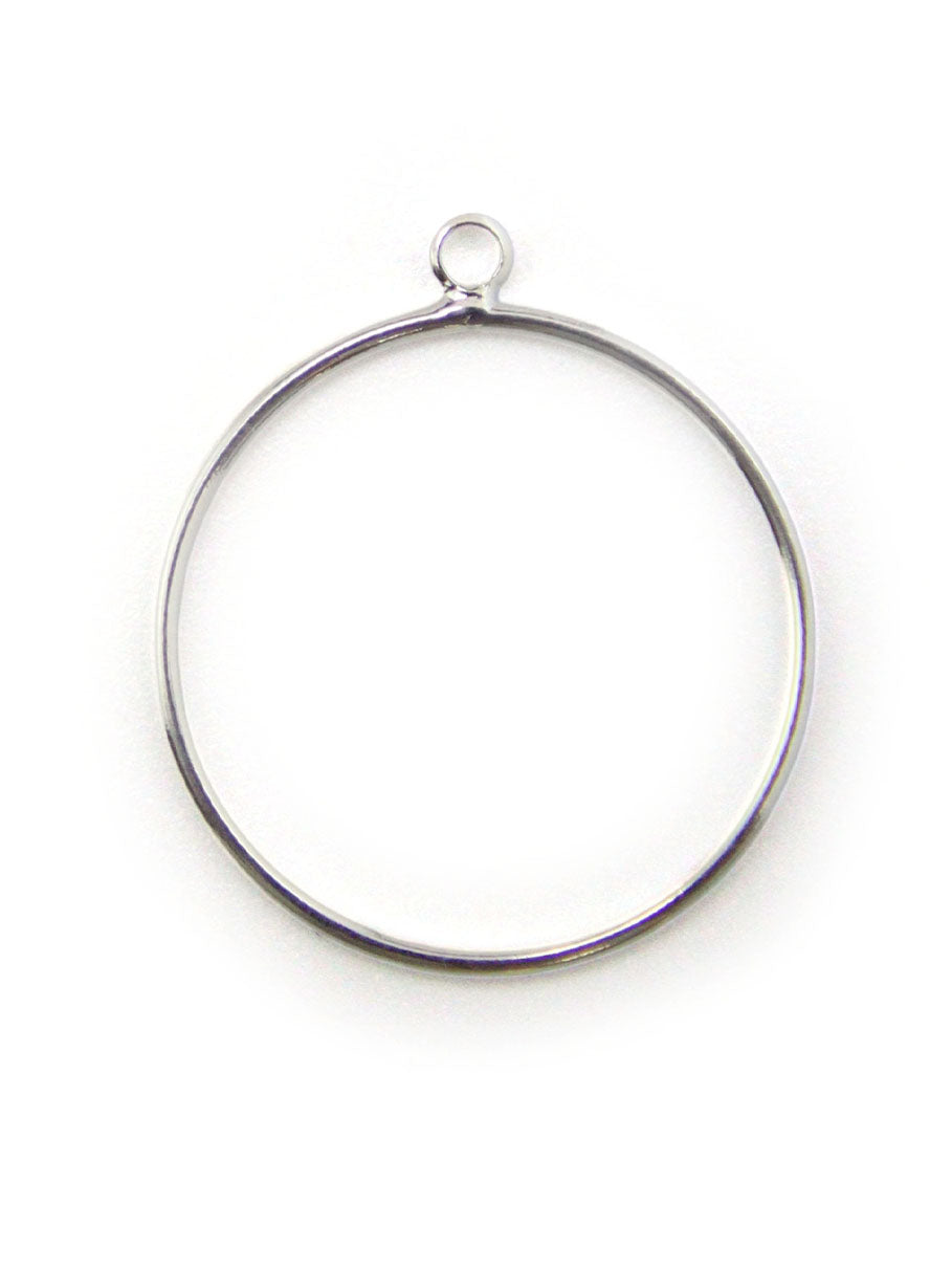 Pendentif Anneau Cercle Laiton Doré ou Argenté 30mm