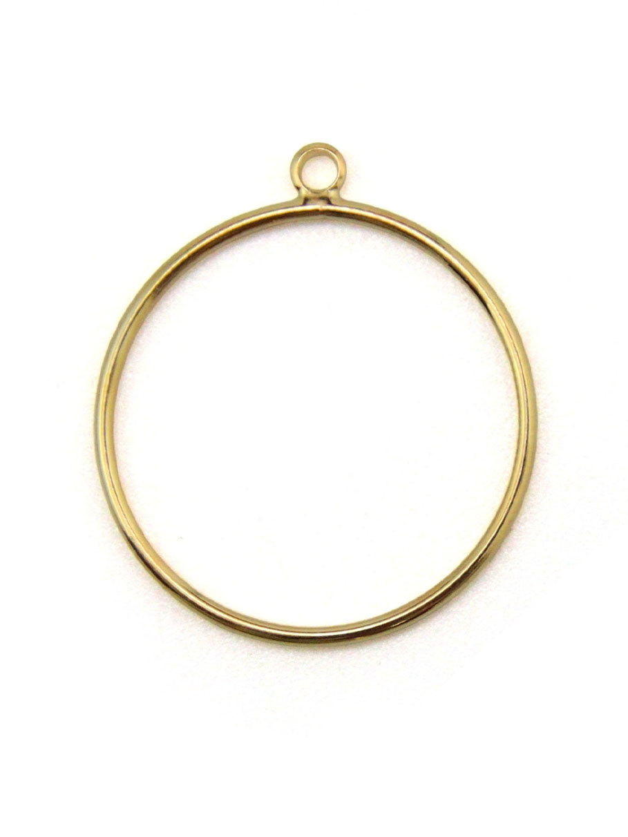 Pendentif Anneau Cercle Laiton Doré ou Argenté 30mm