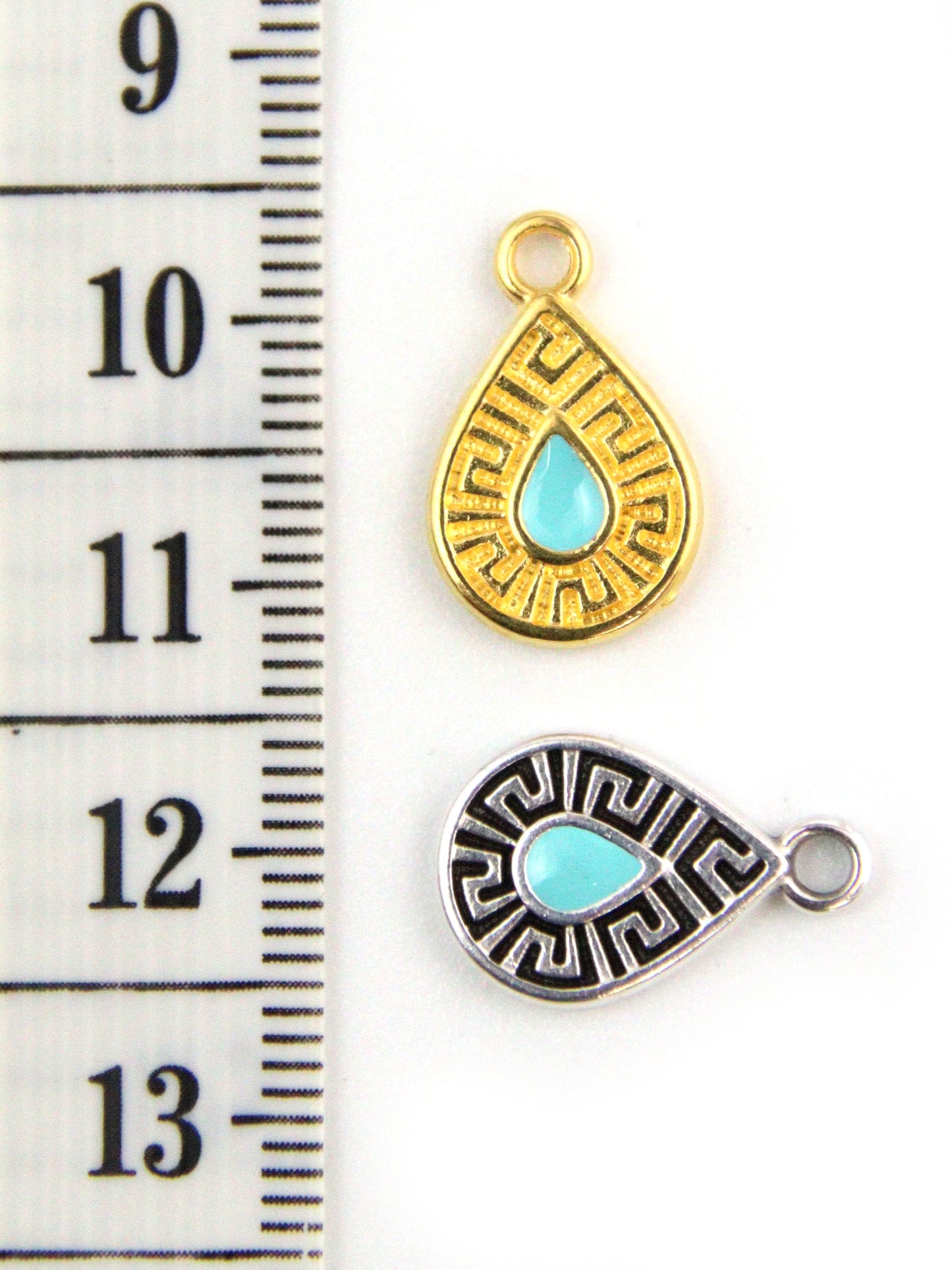 Pendentif goutte méandre zamak 13 mm