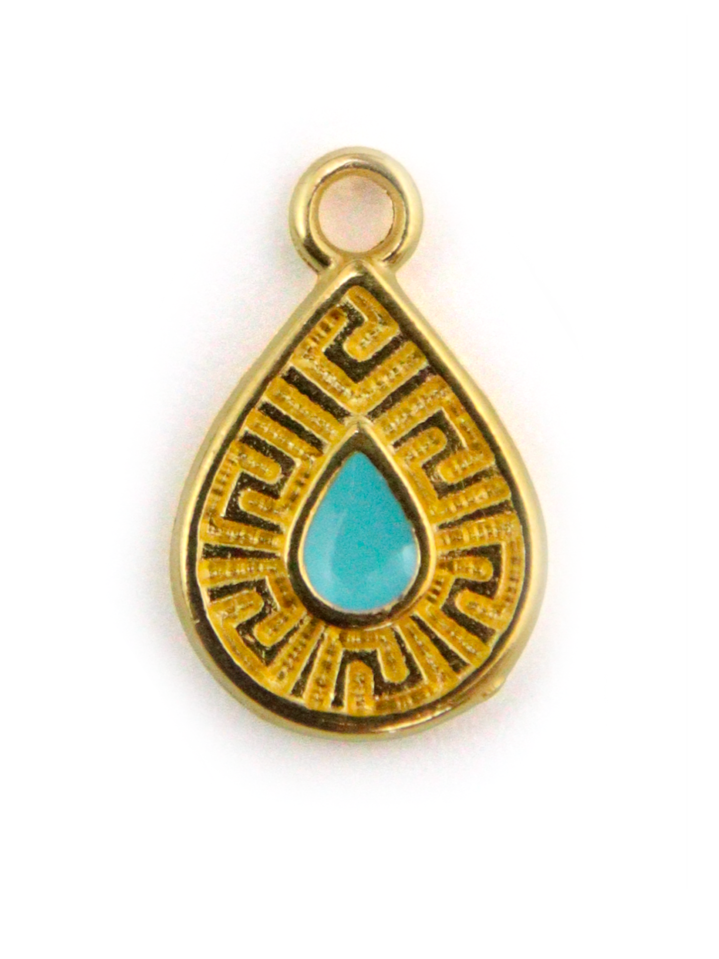 Pendentif goutte méandre zamak 13 mm
