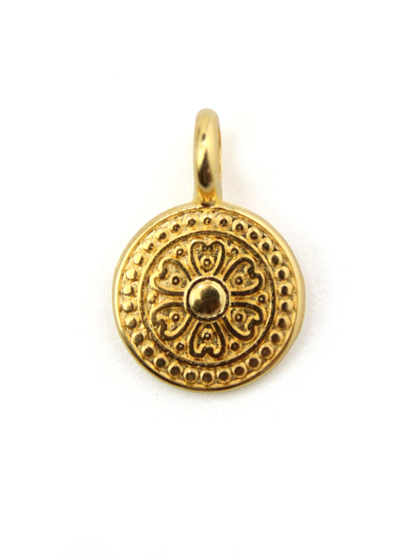 Charm rond trèfle zamak 13 mm