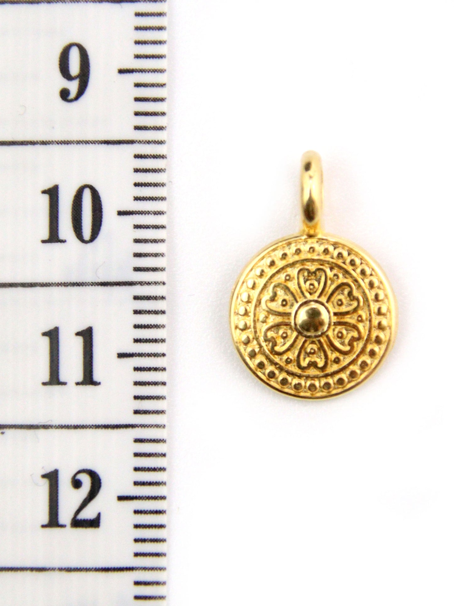 Charm rond trèfle zamak 13 mm