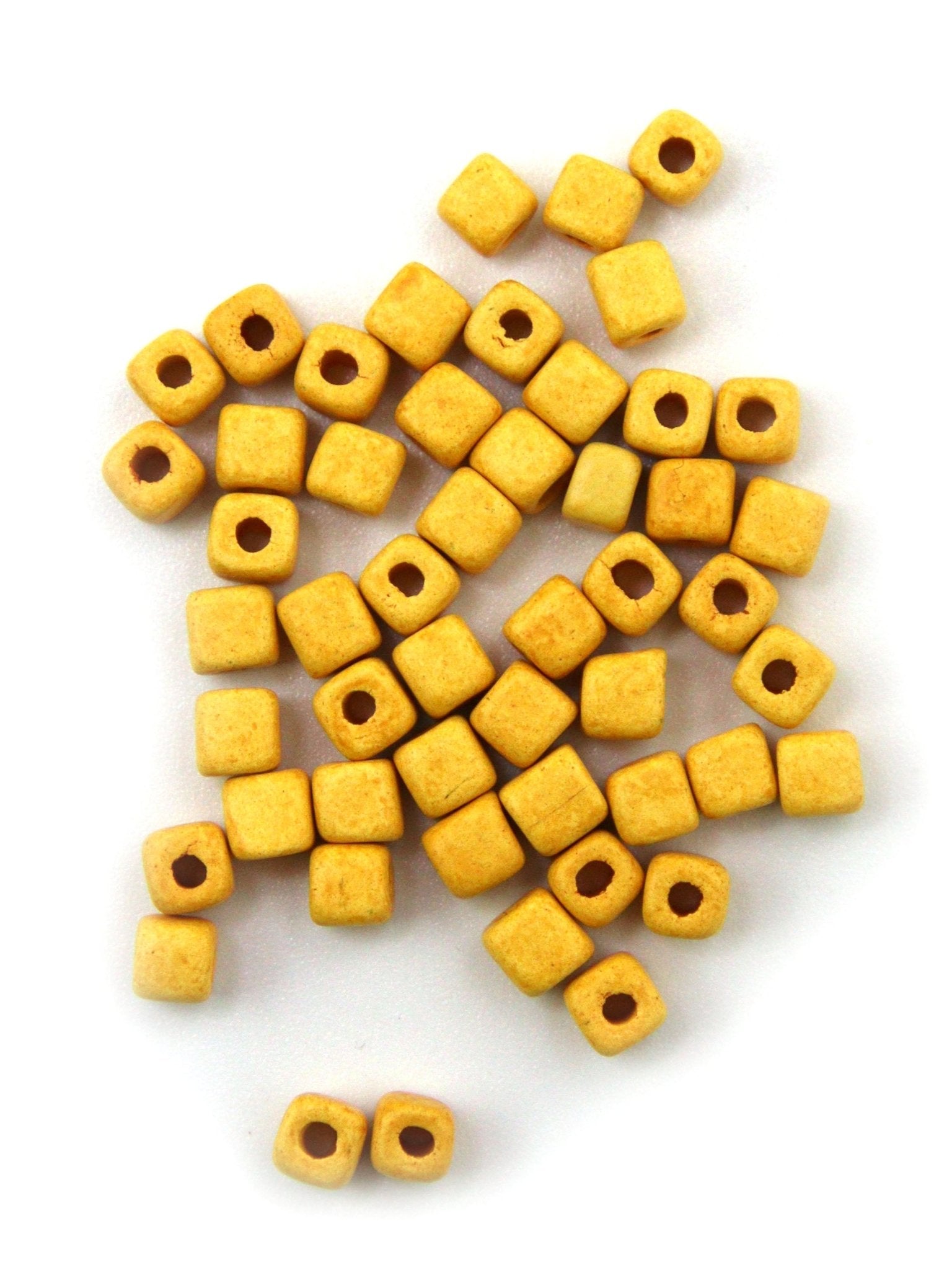Perles céramique - Jaune - Solyluna Macramé