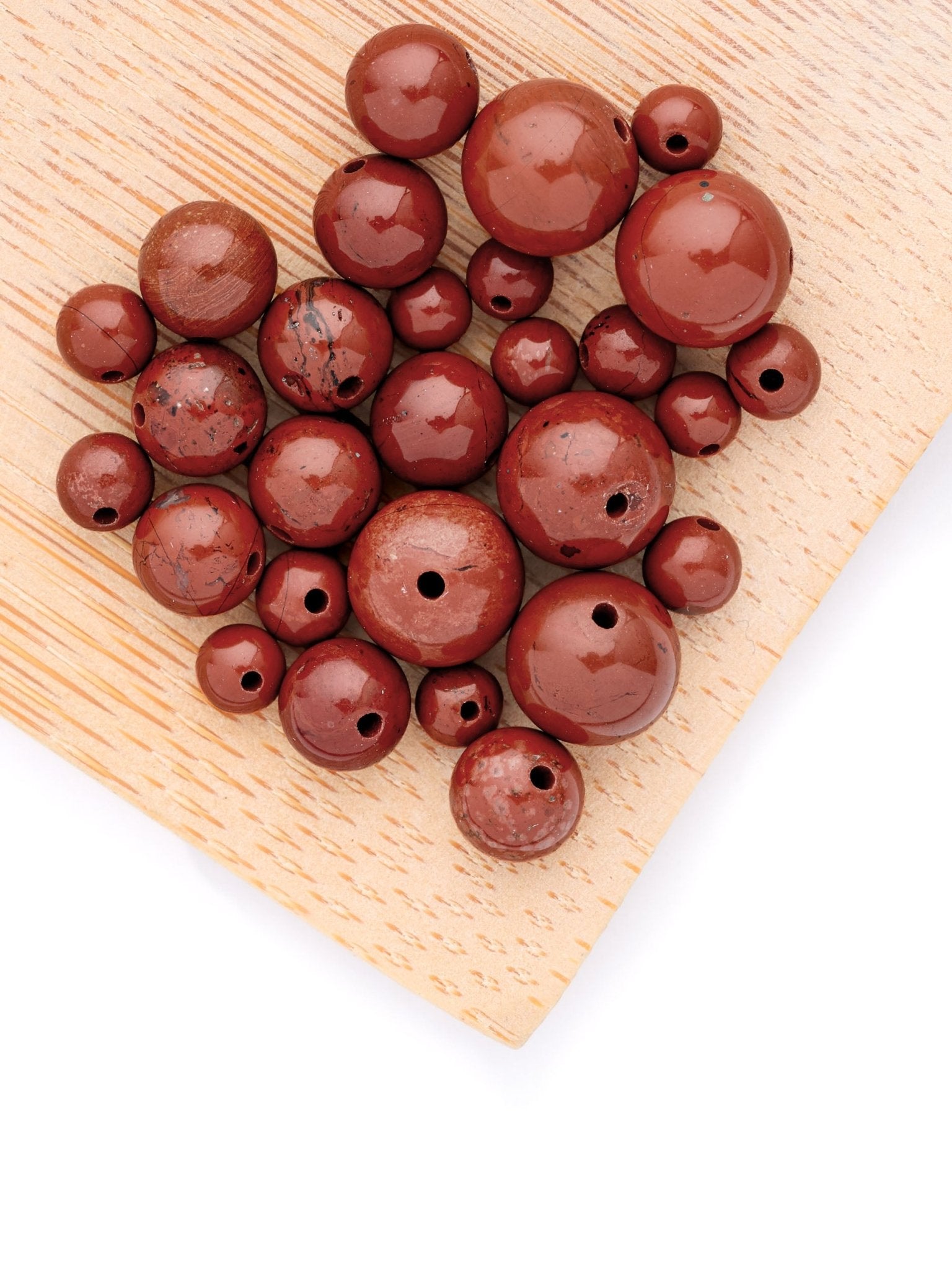 Perles de Jaspe rouge - Solyluna Macramé
