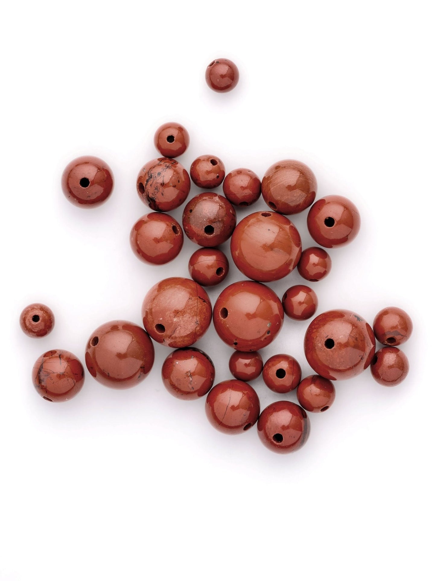 Perles de Jaspe rouge - Solyluna Macramé