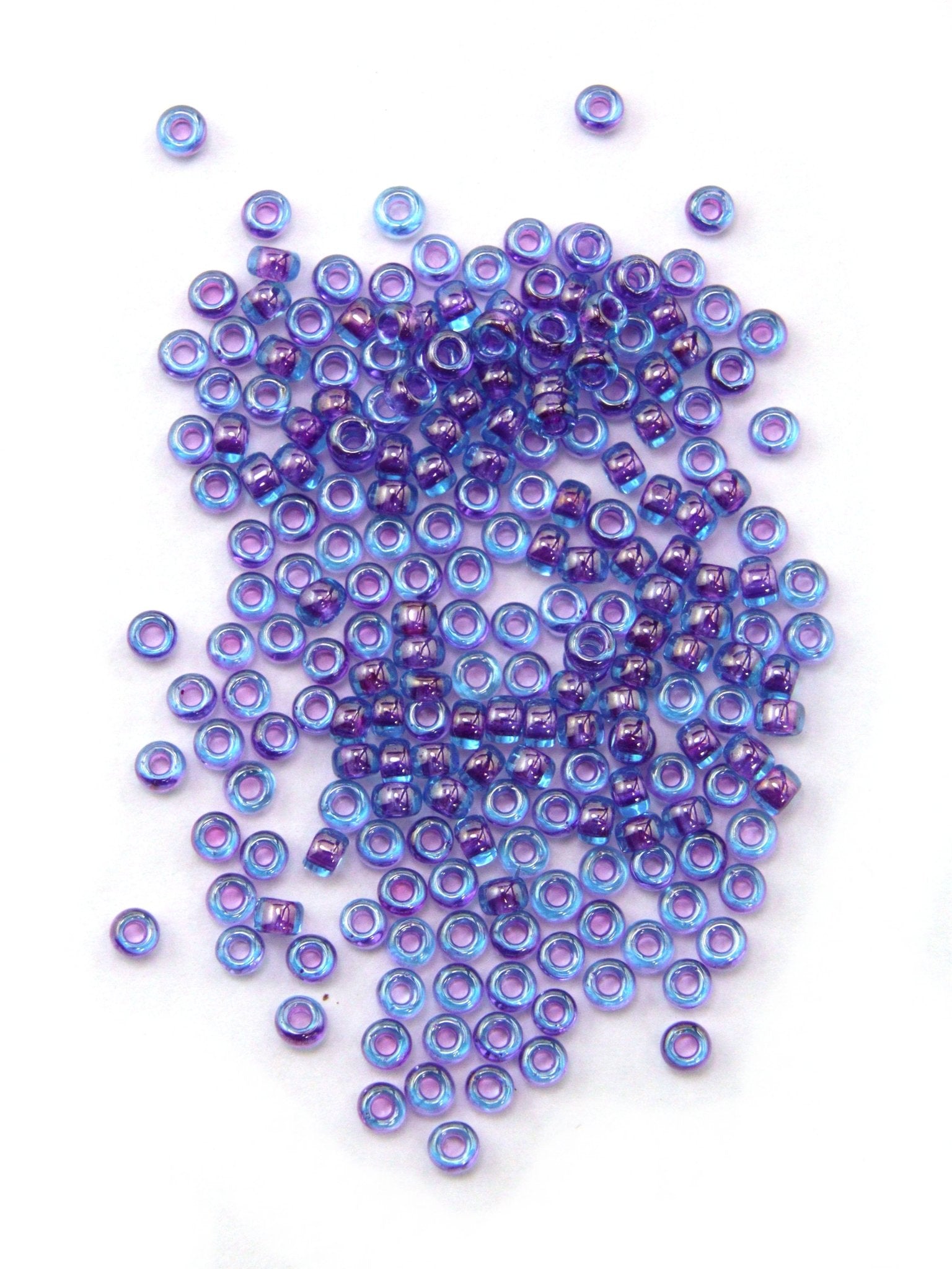 Perles de rocailles - Indigo irisé - Solyluna Macramé