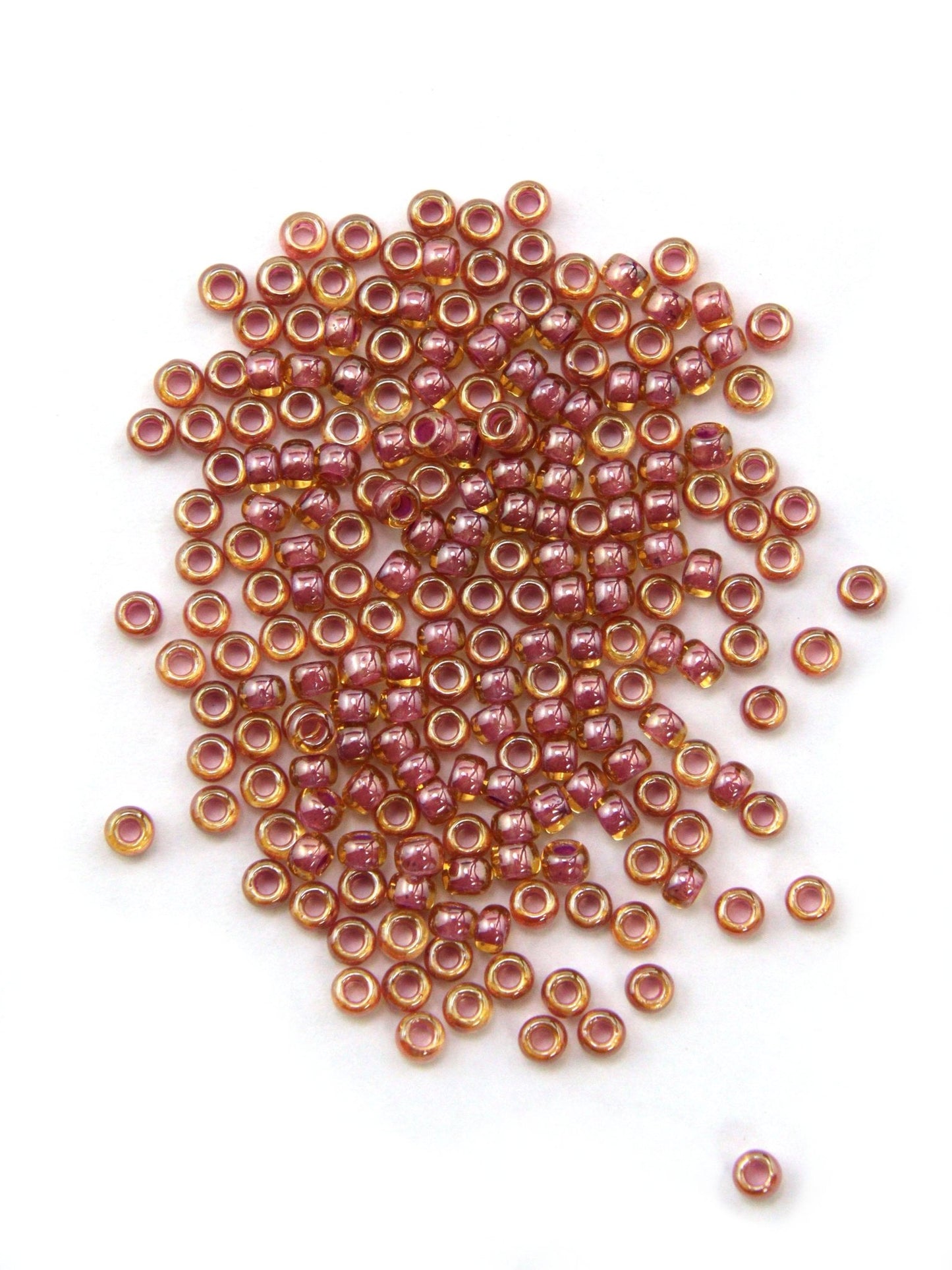 Perles de rocailles - Pêche irisée - Solyluna Macramé
