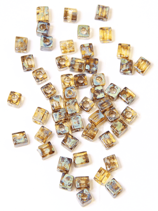 Perles miyuki 4mm - Doré moucheté - Solyluna Macramé