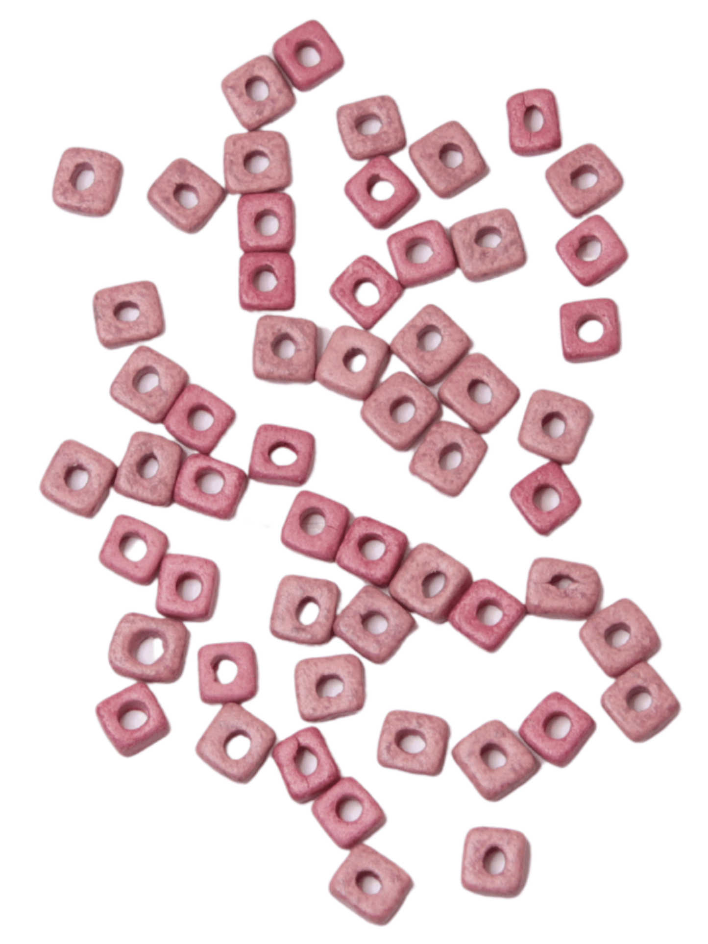 Perles plates en céramique - Fuschia - Solyluna Macramé