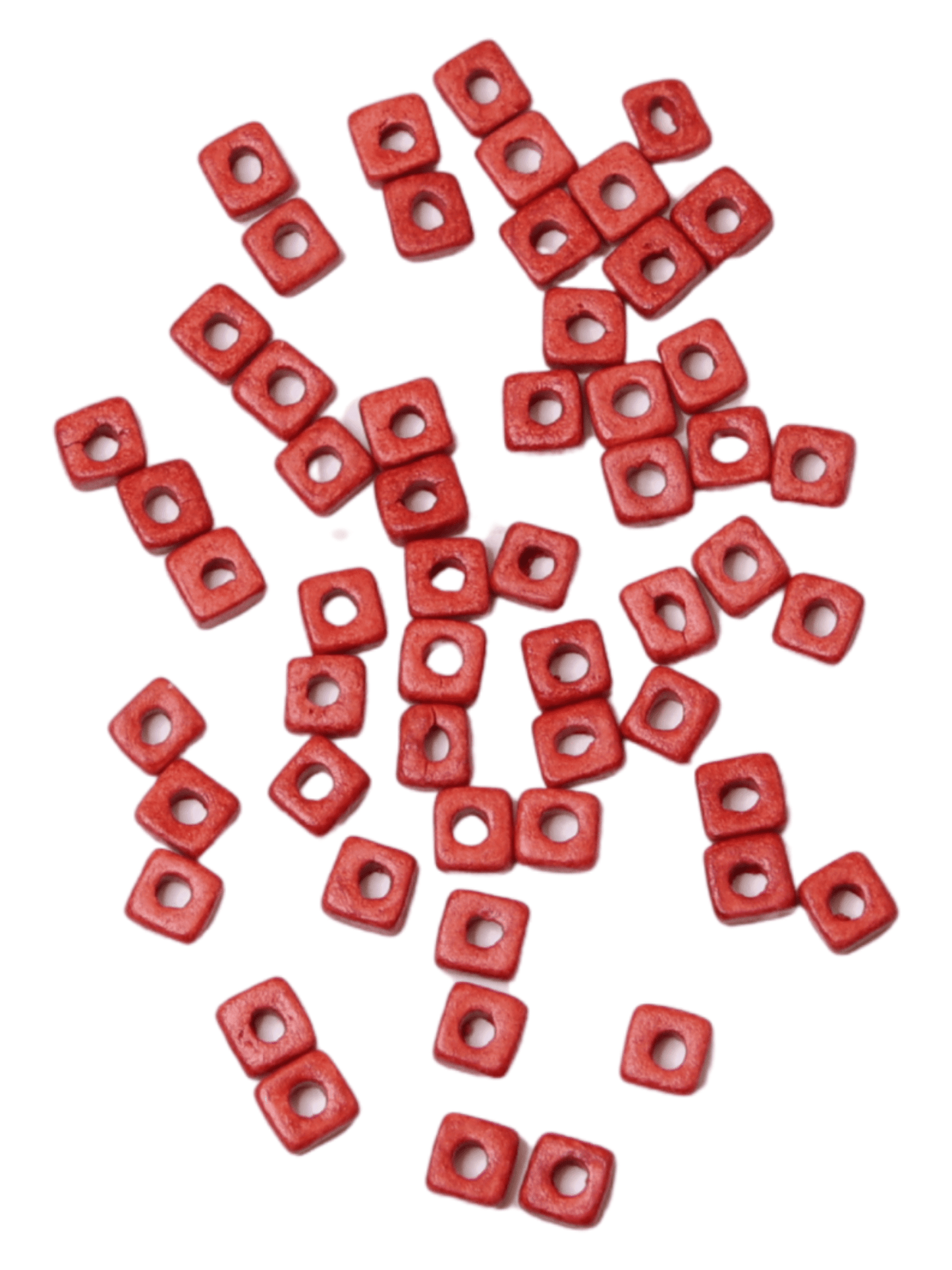 Perles plates en céramique - Rouge - Solyluna Macramé