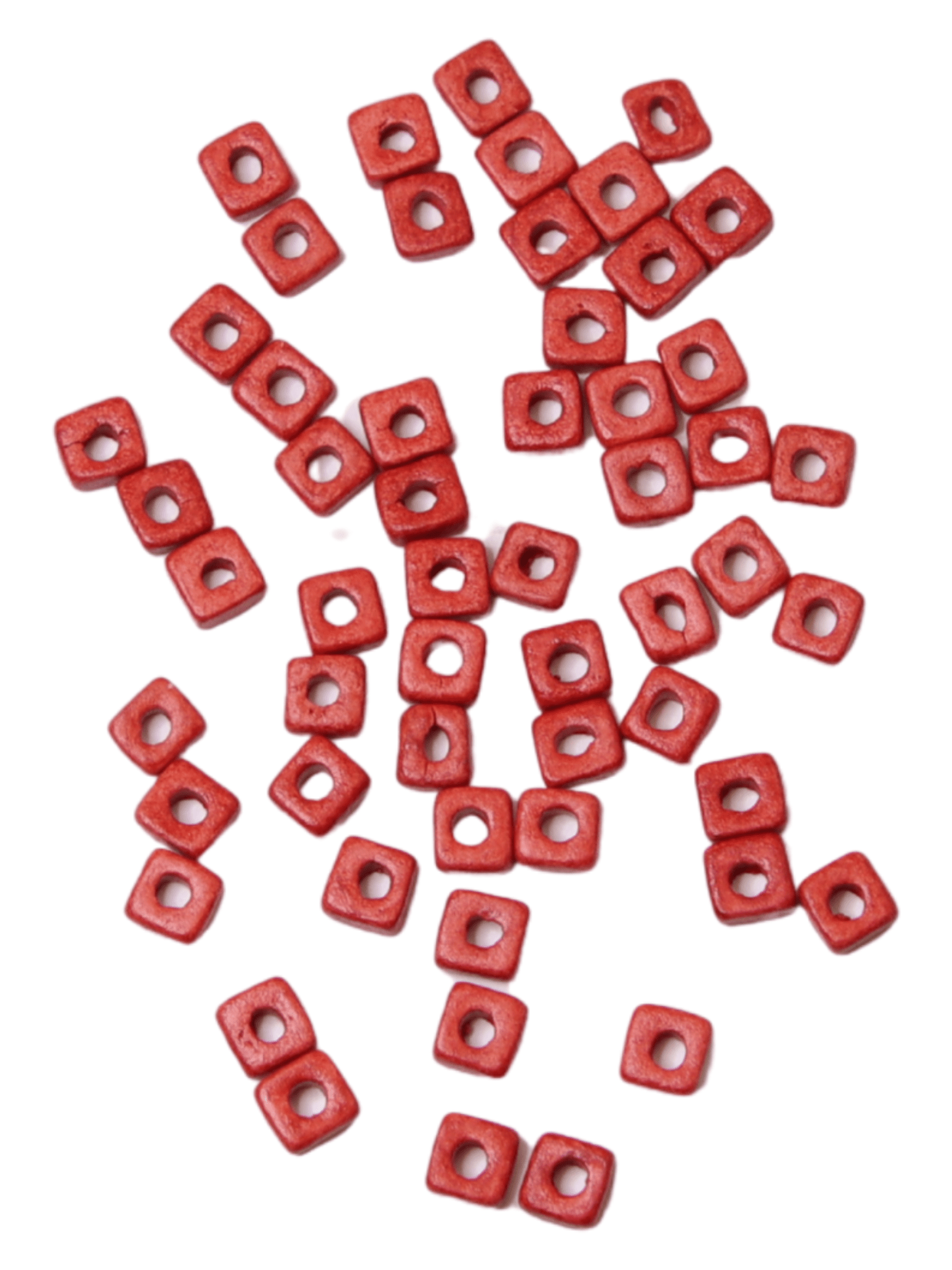 Perles plates en céramique - Rouge - Solyluna Macramé