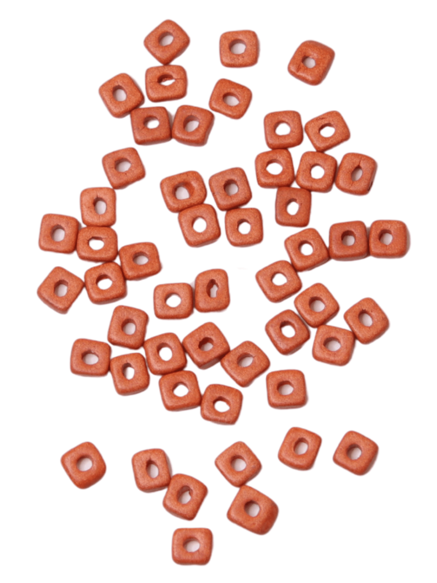 Perles plates en céramique - Terracotta - Solyluna Macramé