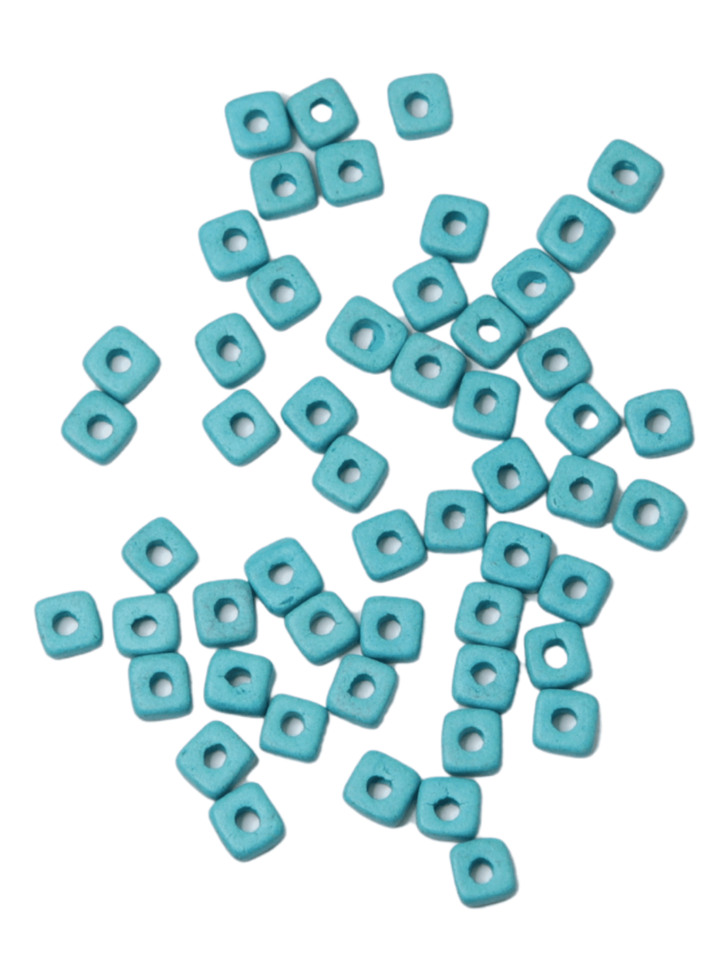 Perles plates en céramique - Turquoise - Solyluna Macramé